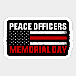 Peace Officers Memorial Day USA Flag Sticker